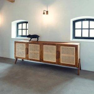 ترابيزة تليفزيون راتان 50×200سم- OG55