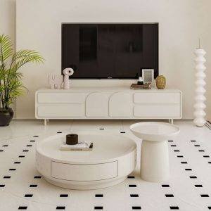 ترابيزة تليفزيون مع ترابيزة قهوة وترابيزة جانبية- LOG710