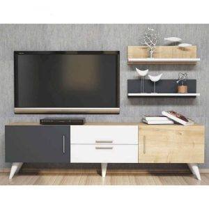 ترابيزة تليفزيون مع رف حائط - LOG224