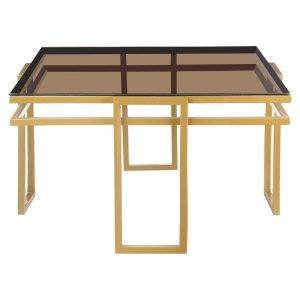 ترابيزة اطار فولاذ، 90×90×45 سم - ذهبي