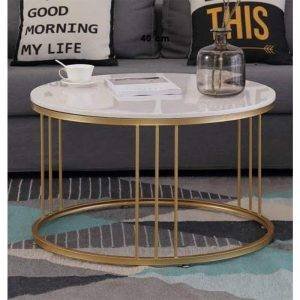 ترابيزة القهوة، شكل دائري، 45×65×65 سم - ذهبي