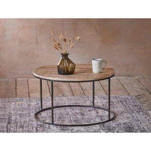 ترابيزة القهوة، شكل دائري، 45×70×70 سم - اسود بني