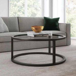 ترابيزة القهوة، شكل دائري، قطعة واحده، ستيل - اسود