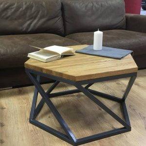 ترابيزة القهوة، شكل سداسي، 45×70×70 سم - اسود بني