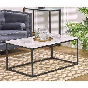 ترابيزة القهوة، شكل مربع، 45×50×70 سم - اسود ابيض