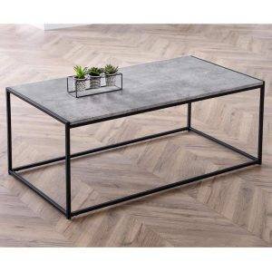 ترابيزة القهوة، شكل مستطيل، 45×60×100 سم - رمادي أسود