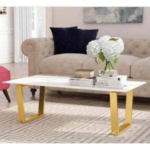 ترابيزة القهوة، شكل مستطيل، 60×45×110 سم - ذهبي