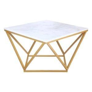 ترابيزة قهوة معدن، 80×80×45 سم - ذهبي