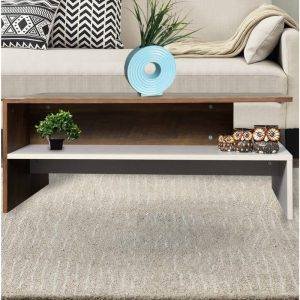 ترابيزة وسط خشب أم دي اف، 100×50×43 سم - ابيض بني