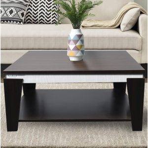 ترابيزة وسط خشب أم دي اف، 103×60×45 سم - بنى داكن ابيض