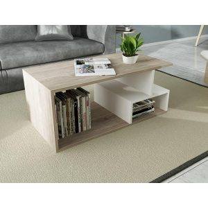 ترابيزة وسط خشب ام دي اف، 100x50x40 سم - ابيض بيج