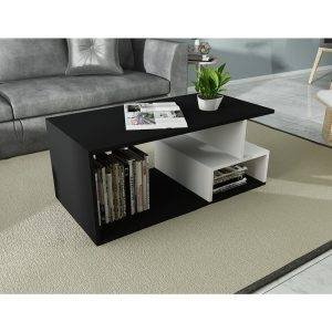 ترابيزة وسط خشب ام دي اف، 100x50x40 سم - اسود ابيض