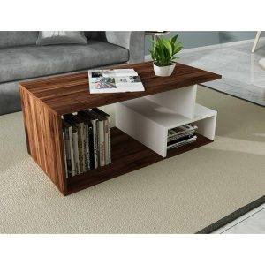 ترابيزة وسط خشب ام دي اف، 100x50x40 سم - بني ابيض