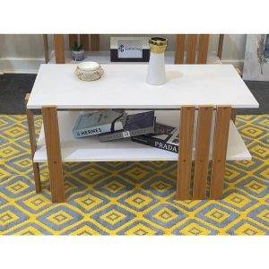 ترابيزة وسط خشب ام دي اف، 100x50x45 سم - ابيض