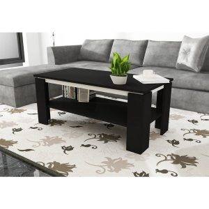 ترابيزة وسط خشب ام دي اف، 100x50x45 سم - اسود