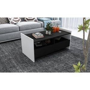 ترابيزة وسط خشب ام دي اف، 100x55x50 سم - ابيض اسود