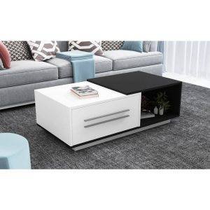 ترابيزة وسط خشب ام دي اف، 120x60x40 سم - ابيض اسود