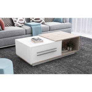 ترابيزة وسط خشب ام دي اف، 120x60x40 سم - ابيض بيج