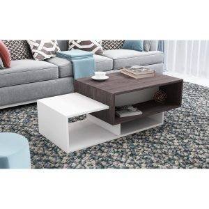 ترابيزة وسط خشب ام دي اف، 120x60x40 سم - بني ابيض