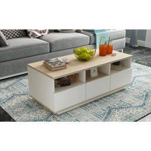 ترابيزة وسط خشب ام دي اف، 120x60x50 سم - ابيض بيج