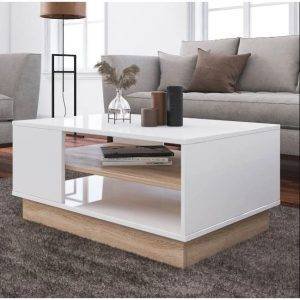 ترابيزة وسط خشب ام دي اف، 42x90x50 سم - ابيض بيج