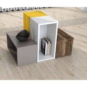 ترابيزة وسط خشب ام دي اف، 60x30x60 سم - متعدد الالوان