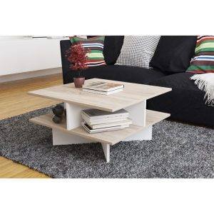 ترابيزة وسط خشب ام دي اف، 80x80x40 سم - خشبي ابيض