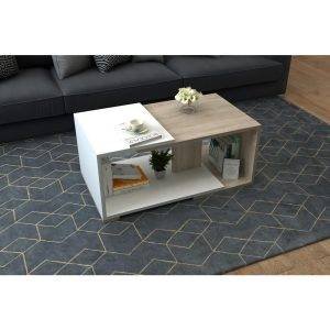 ترابيزة وسط خشب ام دي اف، 90x50x40 سم - ابيض بيج