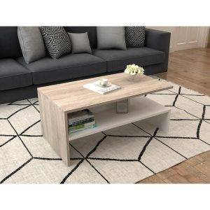 ترابيزة وسط خشب ام دي اف، 90x50x40 سم - بيج ابيض