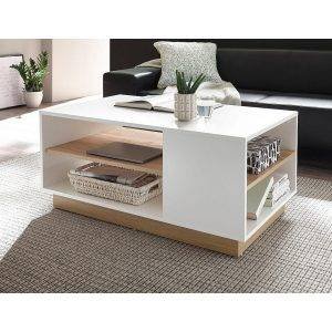 ترابيزة وسط خشب ام دي اف، 90x50x45 سم - ابيض بيج