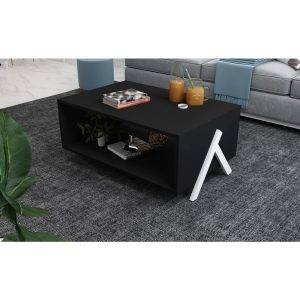 ترابيزة وسط خشب ام دي اف، 90x60x40 سم - اسود ابيض