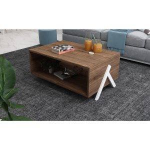 ترابيزة وسط خشب ام دي اف، 90x60x40 سم - بني ابيض