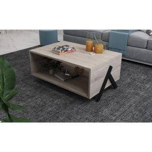 ترابيزة وسط خشب ام دي اف، 90x60x40 سم - بيج اسود