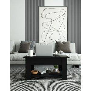 ترابيزة وسط خشب ام دي اف، ميكانيزم، 80×50×45 سم - اسود