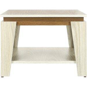 ترابيزة وسط مربعة خشب ام دي اف، 1 رف، 60×60×44 سم - بيج بني