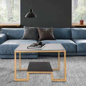 ترابيزة وسط مستطيلة خشب ام دي اف العلا جروب، شاسية معدن، 1 رف، 50×80×52 سم - متعدد الالوان