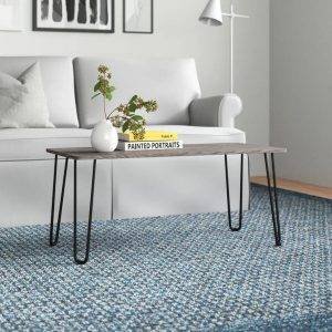 ترابيزة وسط معدن، 120×60×48 سم - بنى اسود