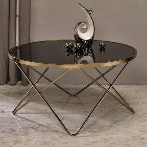 ترابيزة وسط معدن، 45×80 سم - ذهبي