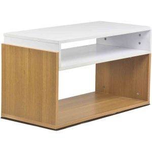 ترابيزة وسط مودرن ام دي اف، 45×80×40 - ابيض بيج