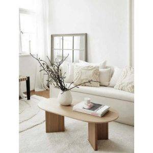 ترابيزة وسط مودرن خشب شيب بورد، 45x120x60 سم - بيج