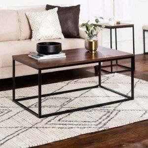 ترابيزة وسط مودرن ستيل، سطح خشب ام دي اف، 100x50x45 سم - اسود