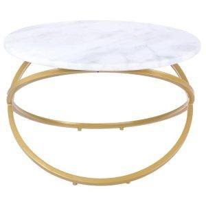 ترابيزة وسط مودرن ستيل، سطح رخامي، 44x70 سم - ذهبي