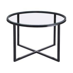 ترابيزة وسط مودرن ستيل، سطح زجاجي، 47x70 سم - اسود