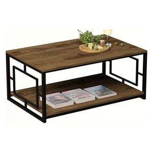 ترابيزة وسط مودرن معدن، 100×50×50 سم - بني