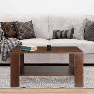 ترابيزه انترية خشب ام دي اف، 80×50×40 سم، 1 رف - بني