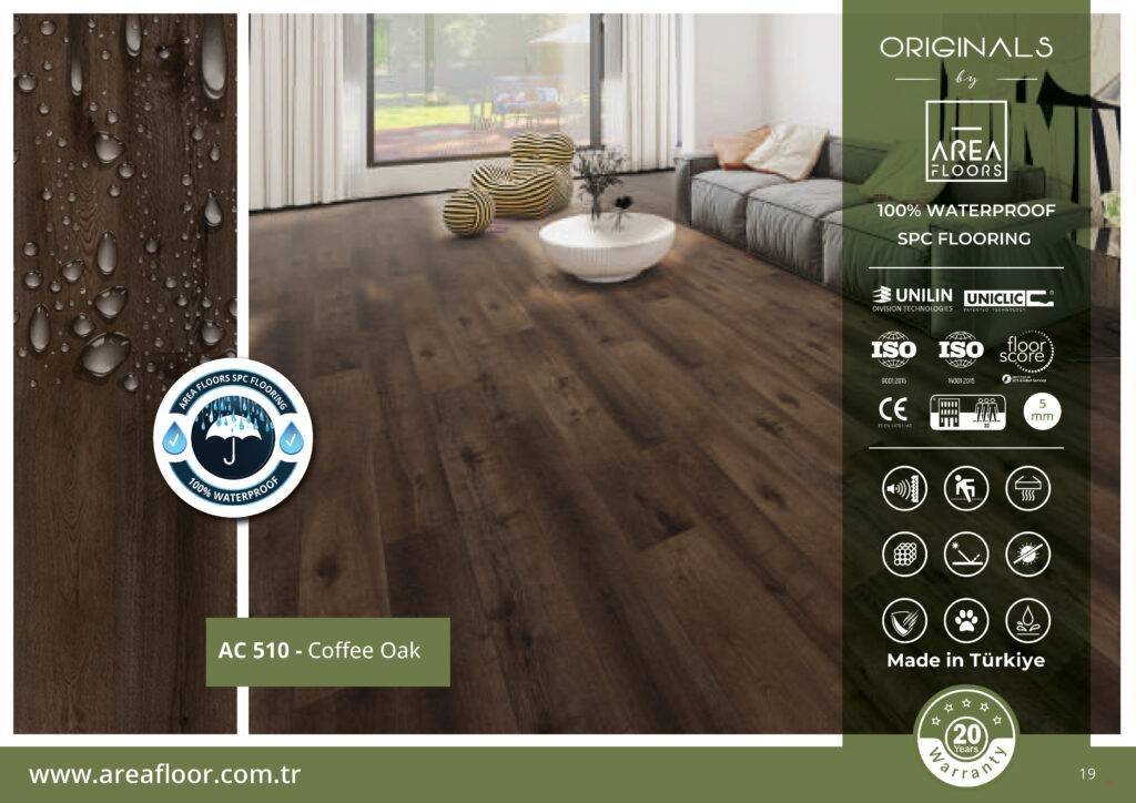 Areafloors Spc Flooring AC 510 - Coffee Oak